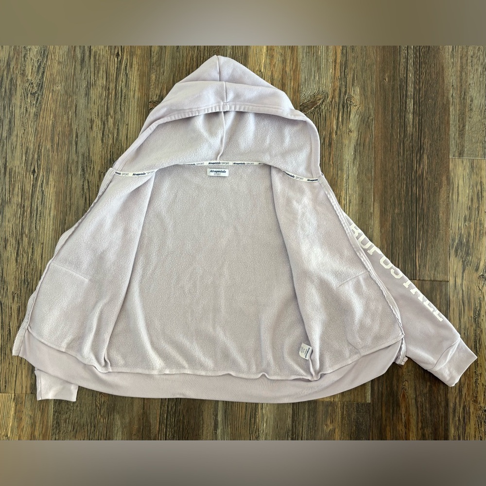 Aeropostale Sport Hoodie Womens Juniors XL Full Zip Lt Purple Hooded Sweatshirt - Picture 3 of 12